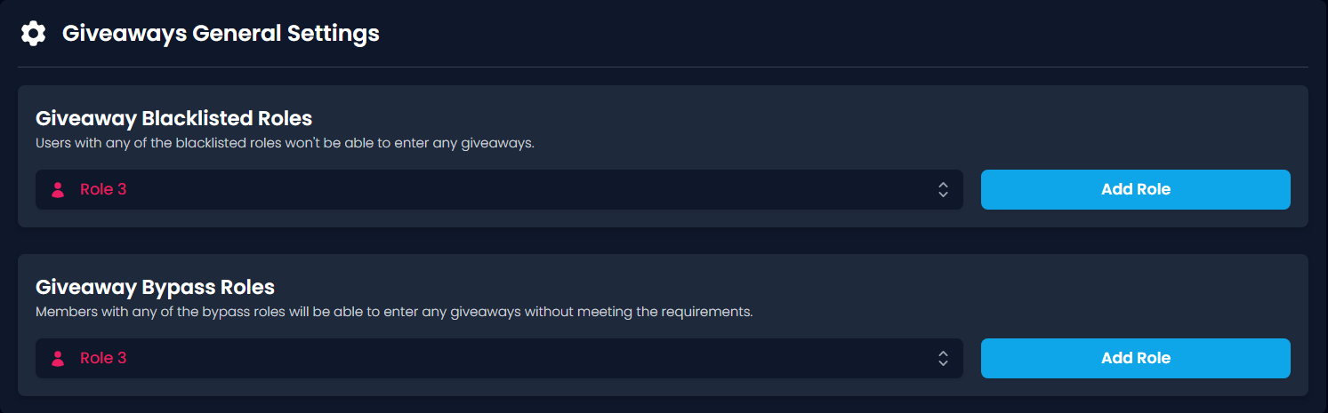 Giveaway Roles