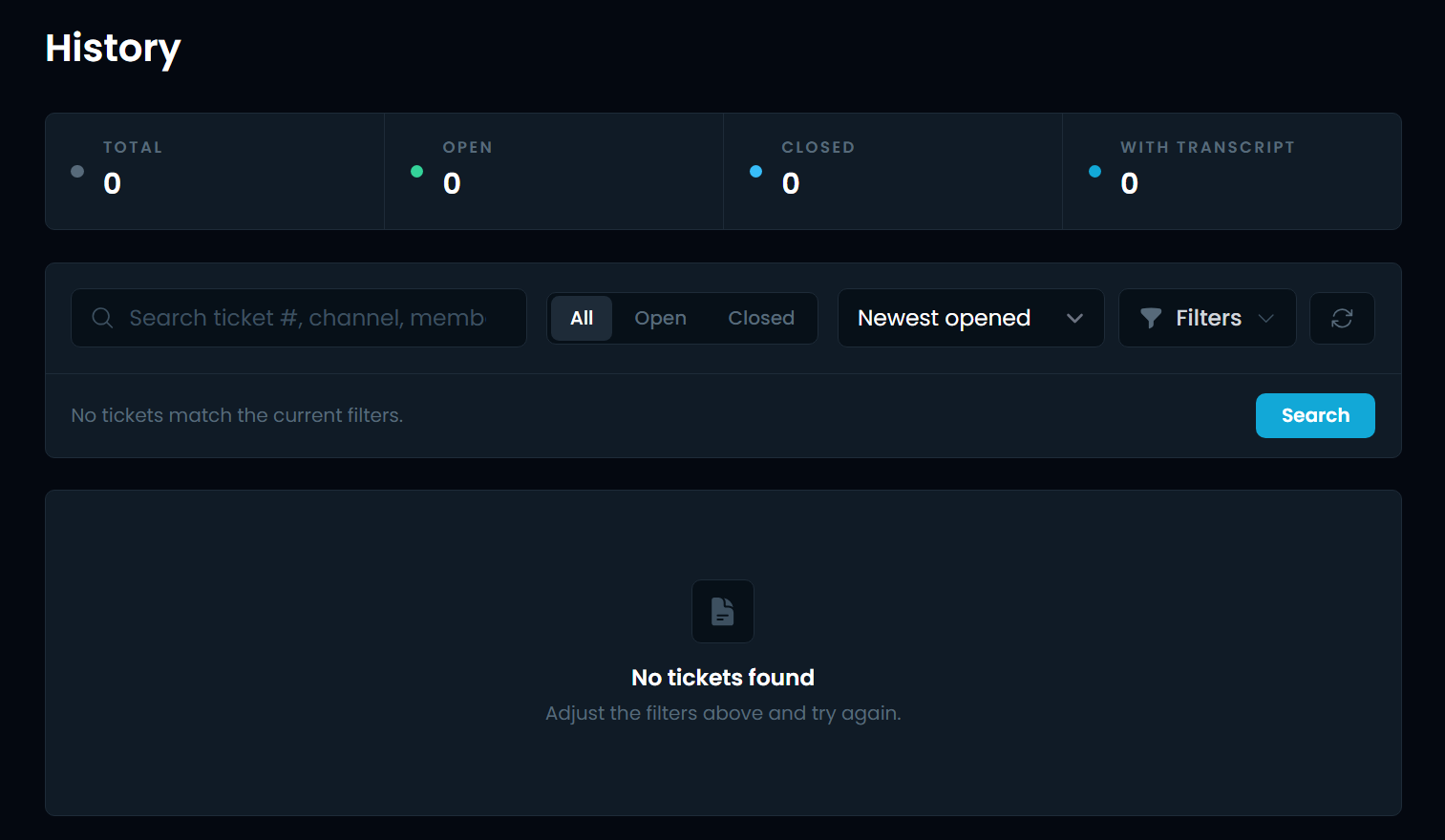 Ticket history