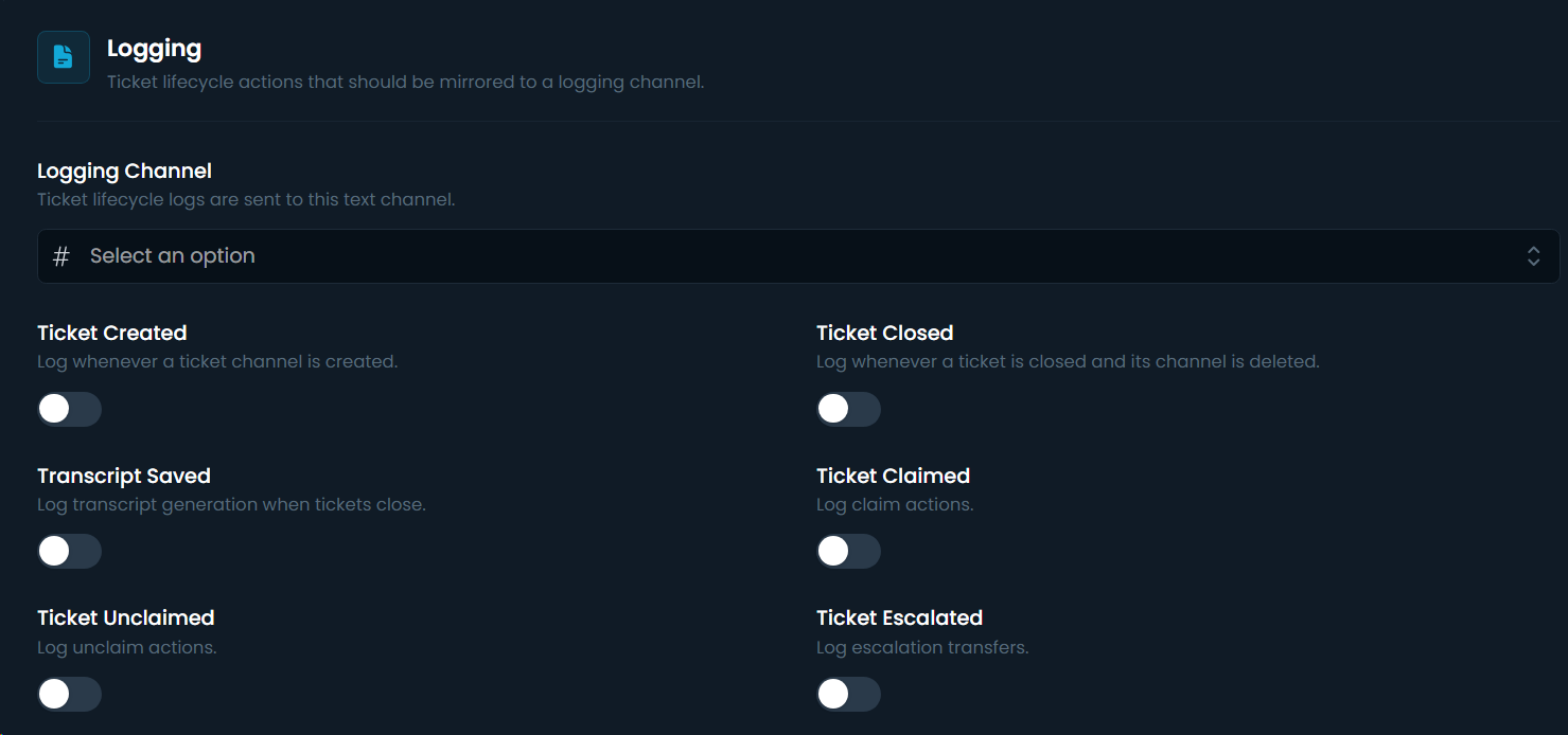 Ticket logs