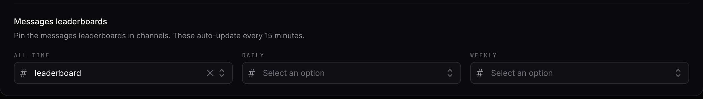 Message Leaderboard