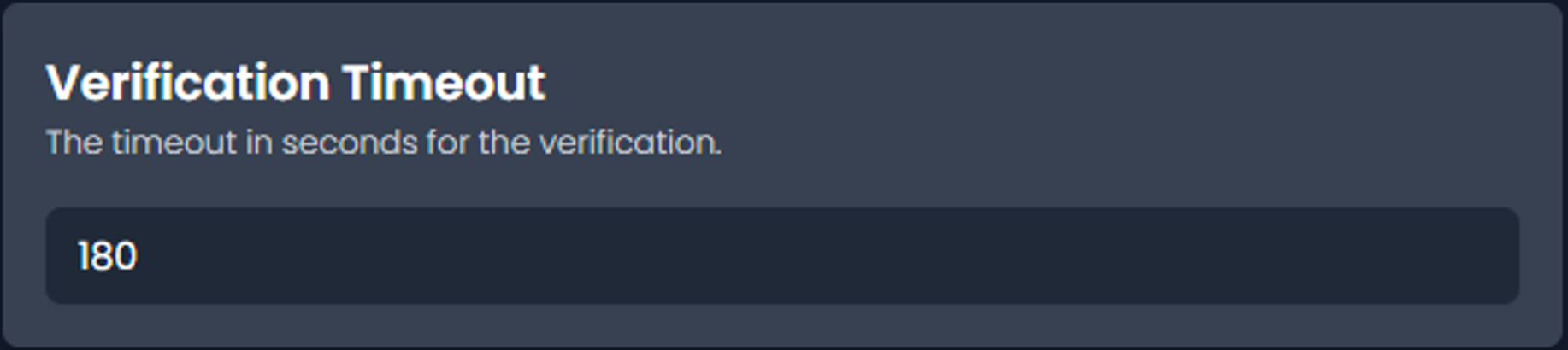 Verification Timeout